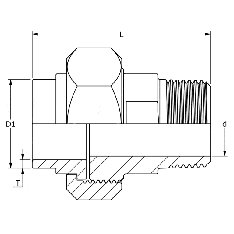 LR-131 U/S Unions Outside threads/Weld Flat gasket PTFE - Nords ...