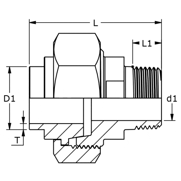 R-131 U/S Unions Outside threads/Weld Conical sealing - Image 2
