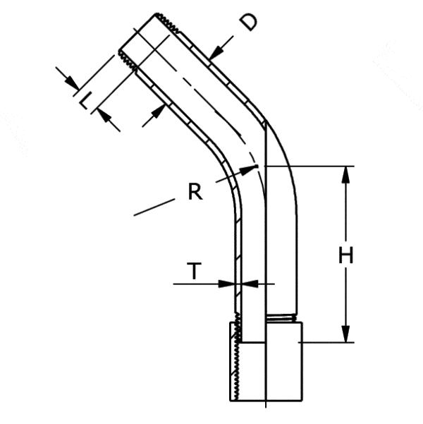 R-225 Gewindekrümmer 45° – Bild 2