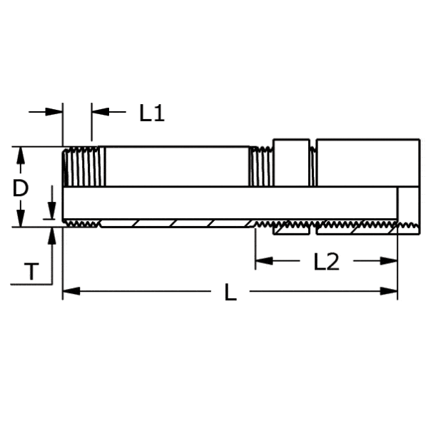 R-228 Rohrverbinder mit Muffe und Mutter – Bild 2